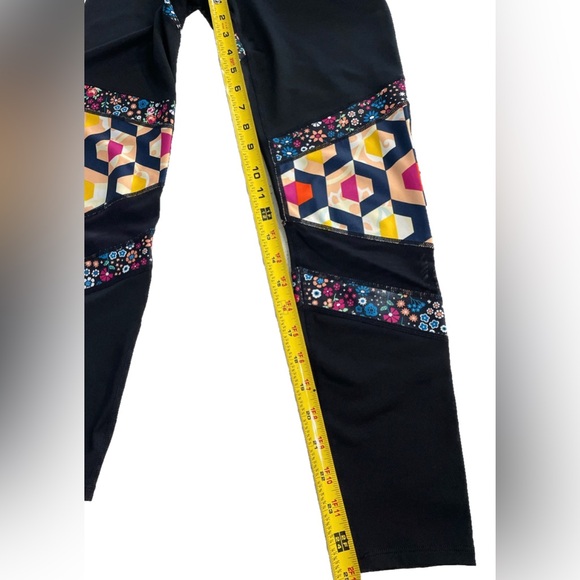 JoyLab Leggings Patchwork Floral + Geometric Print Women’s S Black/Multi Yoga - Picture 7 of 9